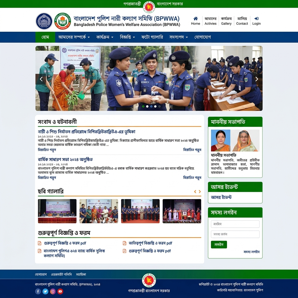 Bangladesh Police Nari Kalyan Samity (PUNAK) Website